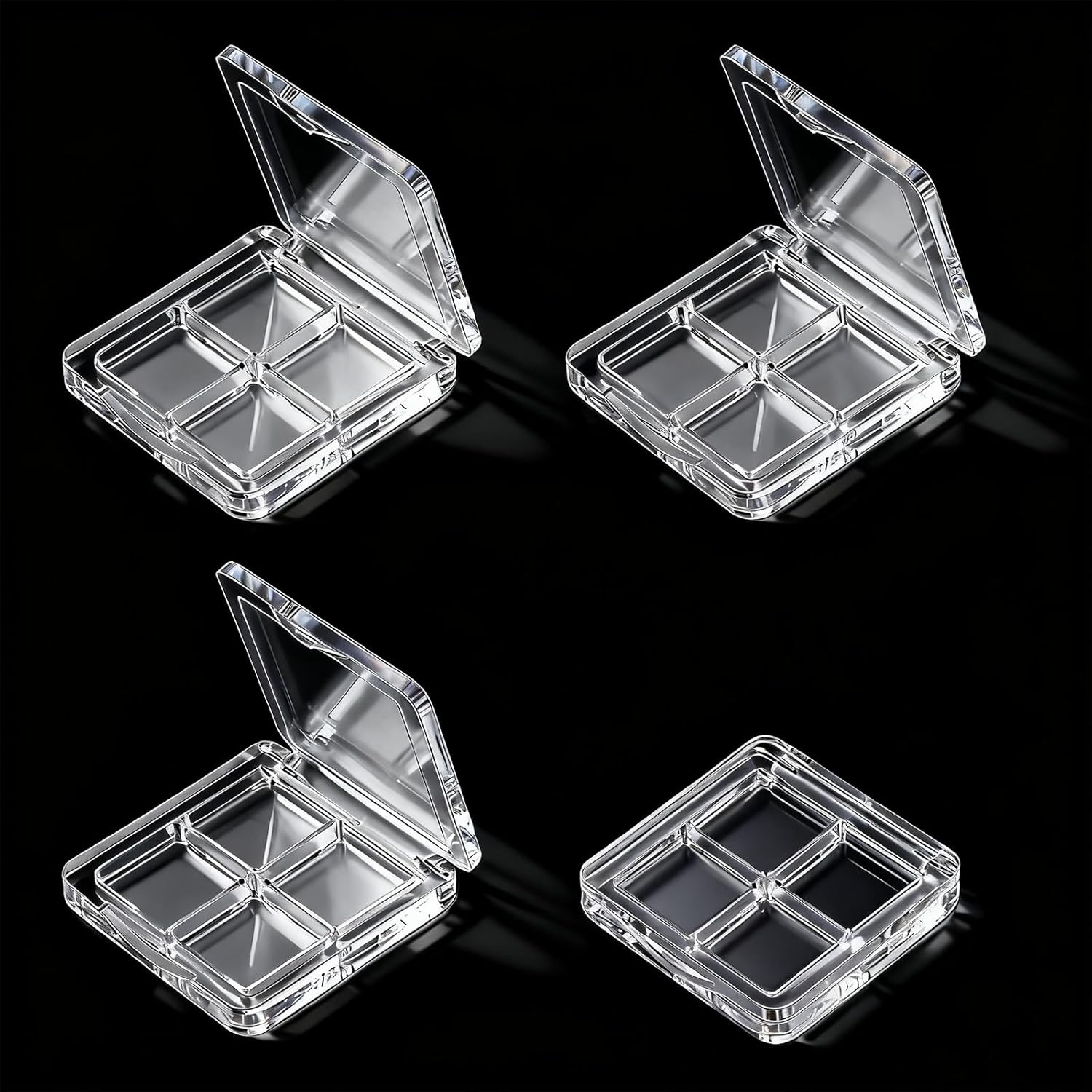 4-Pack Empty Lipstick Palette - 4 Grid Clear Empty Makeup Palette Cases - Highlighters Sample DIY Eyeshadow V1258-DP02-A-426