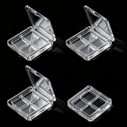4-Pack Empty Lipstick Palette - 4 Grid Clear Empty Makeup Palette Cases - Highlighters Sample DIY Eyeshadow V1258-DP02-A-426