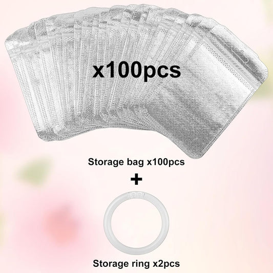 100PCS Diamond Painting Beads Storage Bags - 4.3'' x 2.7'' Small Reusable Ziplock Jewerly Bags Pouches for V1258-DP02-A-434