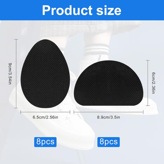 16 PCS/8 Pairs Non-Slip Shoe Pads for Bottom of Shoes- Self-Adhesive Sole Protectors for High Heels & Flats - V1258-DP02-A-443
