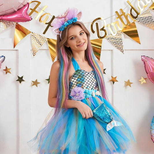 24PCS Colored Hair Extensions for Girls Colorful Hair Accessories for Girls Clip in Rainbow Hair Clips V1258-DP02-A-444