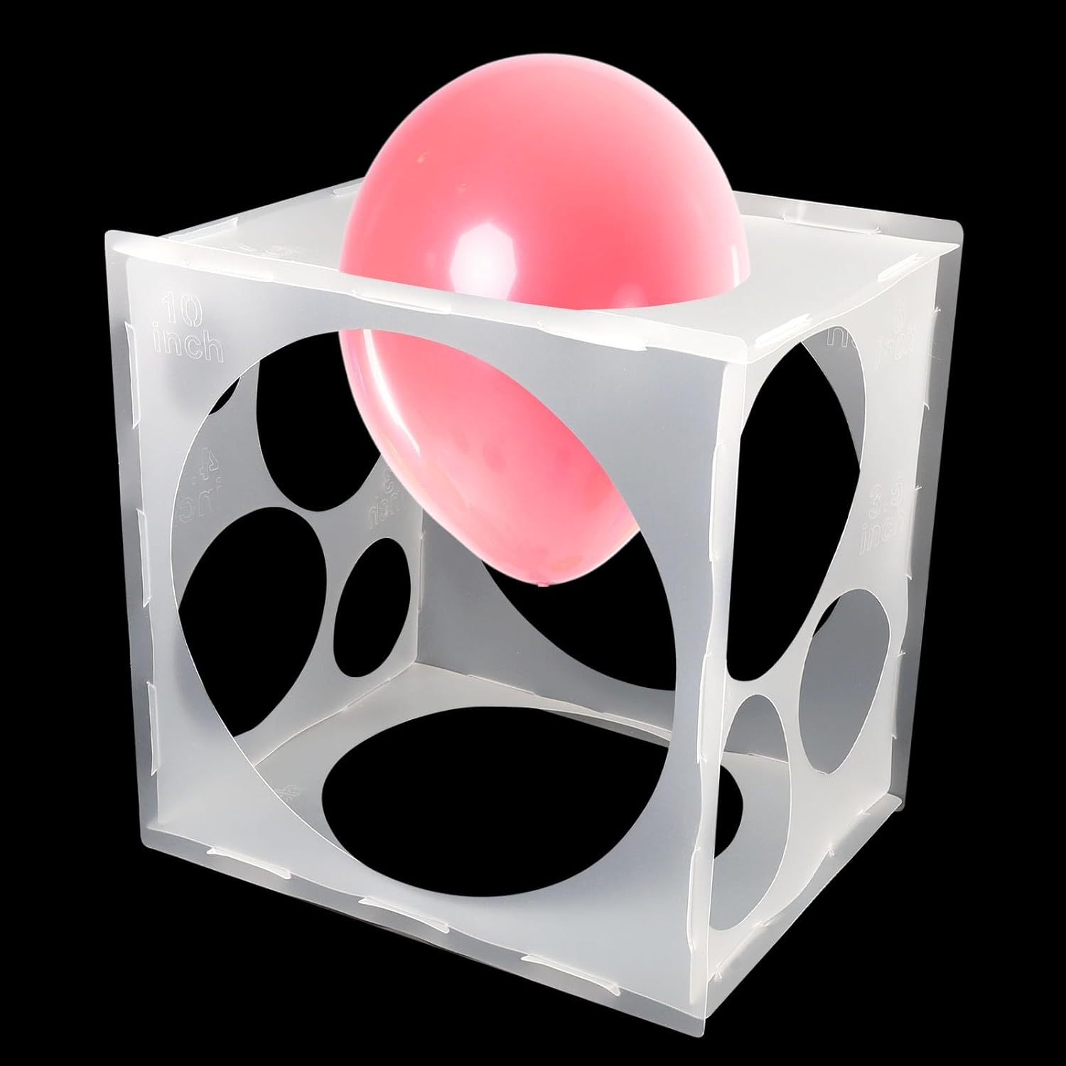 11 Holes Plastic Balloon Sizer Cube Box Collapsible 2-10 Inch Balloon Sizer Cube Boxs Size Measurement Tools V1258-DP02-A-445