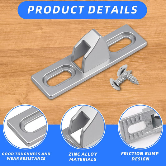 Sliding Door Keeper 1Set Chrome Plated Sliding Glass Lock with mounting Screws Slide Sliding Door Lock Latch V1258-DP02-A-447
