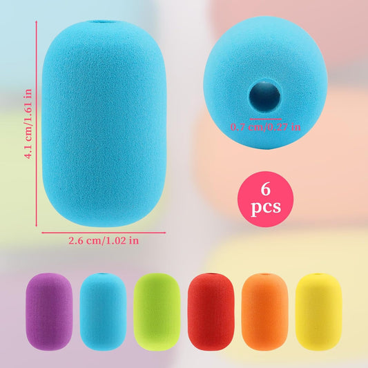 6-Pack Pencil Grips for Kids Handwriting - Reusable Foam Tubing Pencil Grips for Kids and Adults - Colorful V1258-DP02-A-451