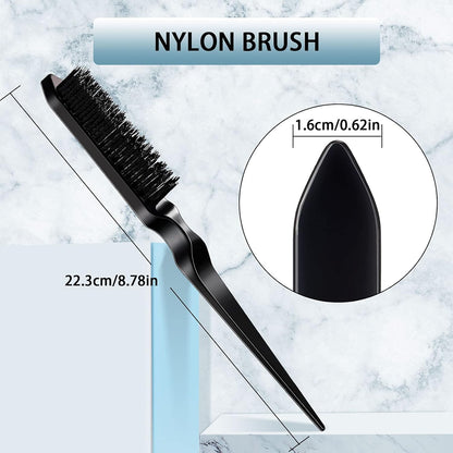 3 Pcs Slick Back Hair Brush Set Bristle Brush Edge Control Teasing Comb for Women Black Hair(Black) V1258-DP02-A-46