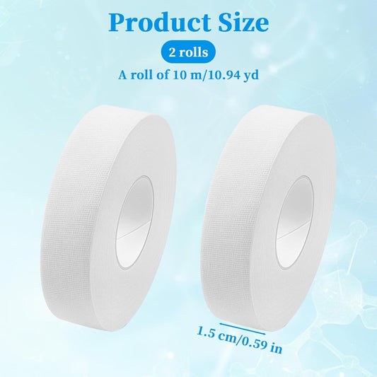 2-Roll Finger Tape - 0.6In x 32ft White Extra Strong Athletic Tape for Fingers, Hands,Feet,Toes - Sweat V1258-DP02-A-460