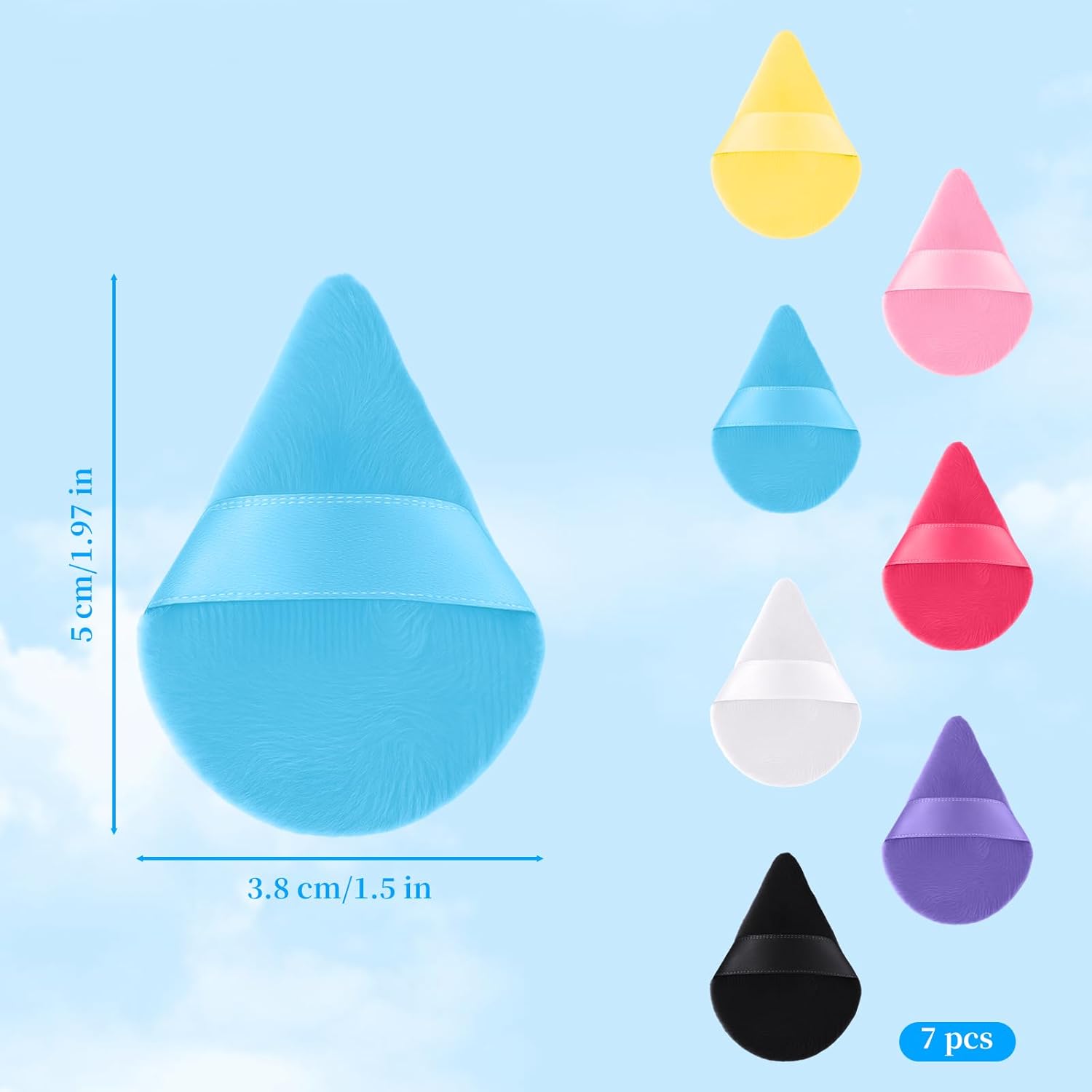 7-pack Mini Powder Puff - Finger-sized Mini Puff For Applying Loose & Pressed Powders - Soft, Reusable Small V1258-DP02-A-468