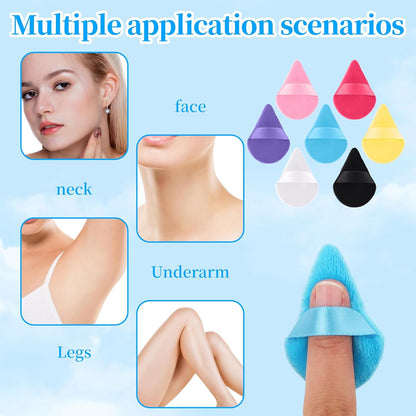 7-pack Mini Powder Puff - Finger-sized Mini Puff For Applying Loose & Pressed Powders - Soft, Reusable Small V1258-DP02-A-468