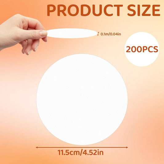 200-Pack 4.5 Inch Leak-Proof Cup Lid Liners - White Round Sealing Pads Lid Covers for Plastic Drink Cups, V1258-DP02-A-469