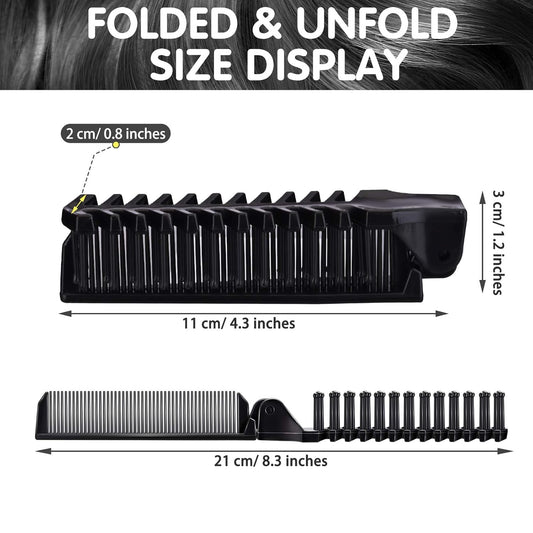 10 Pcs Portable Travel Folding Comb Brush Combo Compact Foldable Hair Brush Pocket Size Comb Double Headed V1258-DP02-A-47