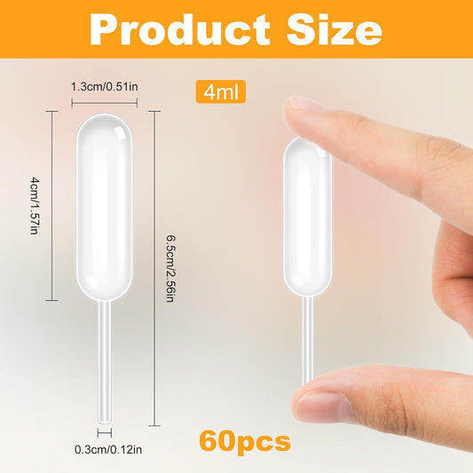 25Pcs Cupcakes Pipettes, 4ml Clear Plastic Pipettes - Transfer Liquid Pipettes Dropper for Chocolate, V1258-DP02-A-471