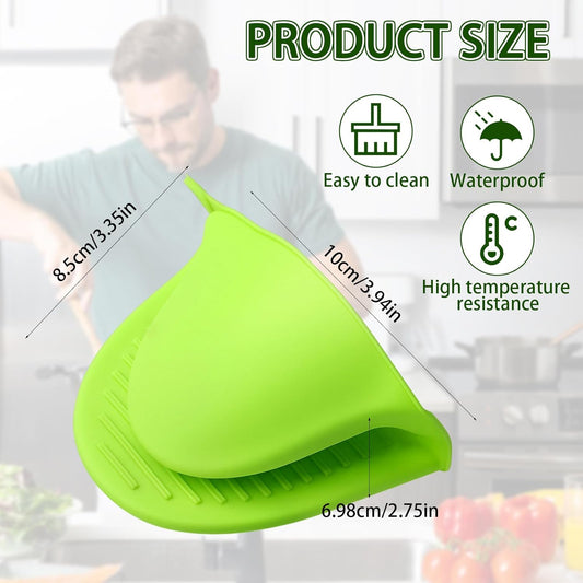 2PCS Silicone Oven Mitts - Heat Resistant Thick Potholders for Kitchen - Non-Slip Rubber Oven Glove Kitchen V1258-DP02-A-477