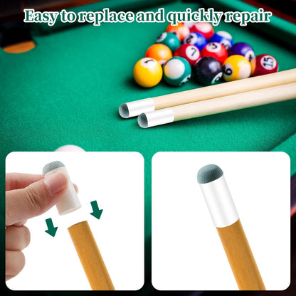 25PCS Slip On Pool Cue Tips, 9mm 10mm 11mm 12mm 13mm Pool Queue Stick Tips Replacement Kit, Billiard Cue V1258-DP02-A-479