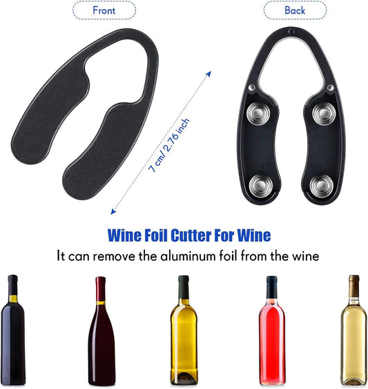 Foil Cutter for Wine Bottles Magnetic Black Wine Foil Tools Stainless Steel ABS Cutters Bottle Opener Top V1258-DP02-A-48