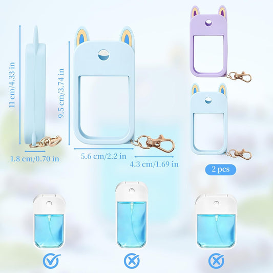 2-Pack Hand Sanitizer Spray Case Compatible with Touchland, Silicone Travel Hand Sanitizer Case Holder with V1258-DP02-A-481