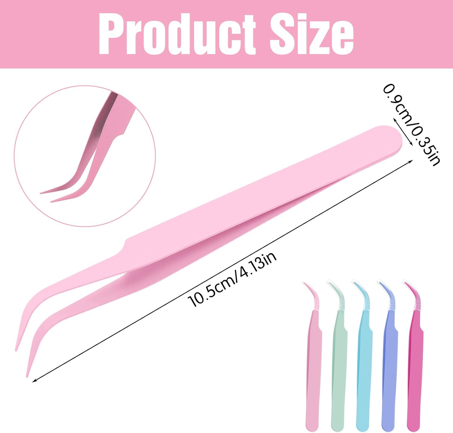 5PCS Lash Extension Tweezers,Stainless Steel Lash Applicator Tools Multipurpose Tweezers for Intricate V1258-DP02-A-483