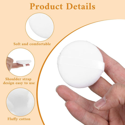 12Pcs White Makeup Puffs, 2 Inch Mini Round Setting Makeup Puffs Reusable Crystal Velvet Beauty Make up Tools V1258-DP02-A-484