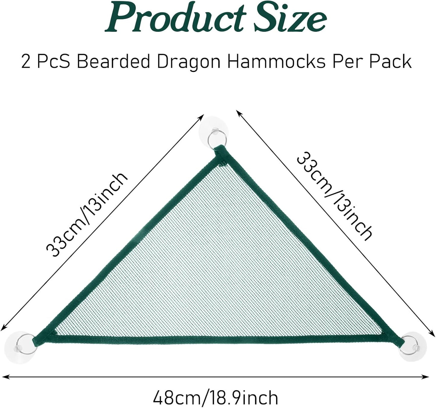 2Pcs Reptile Hammock - Breathable Mesh Bearded Dragon Hammock Lizard Tank Accessories Triangle Geckos V1258-DP02-A-485