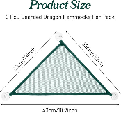 2Pcs Reptile Hammock - Breathable Mesh Bearded Dragon Hammock Lizard Tank Accessories Triangle Geckos V1258-DP02-A-485