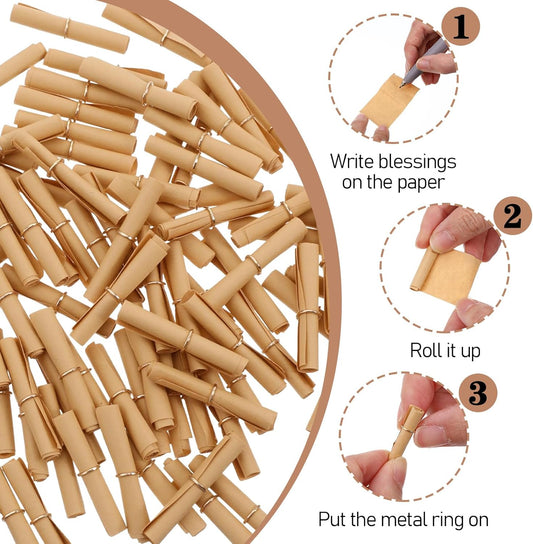 100 Pieces Scroll Paper Mini Message in a Bottles Parchment Paper for Writing Wishes Write Messages Birthdays V1258-DP02-A-488