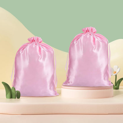 4Pcs Wig Bags with Satin Drawstring,Pink Wig Bags Storage for Wigs Extension Bundle V1258-DP02-A-491