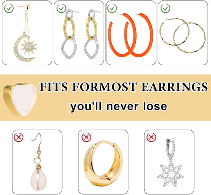 12 Pcs Silicone Flat Earring Backs for Studs, Clear Comfort Design, Earring Backs Replacements for Heavy V1258-DP02-A-494