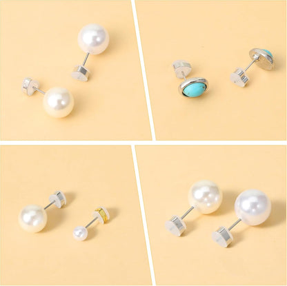 12 Pcs Silicone Flat Earring Backs for Studs, Clear Comfort Design, Earring Backs Replacements for Heavy V1258-DP02-A-494