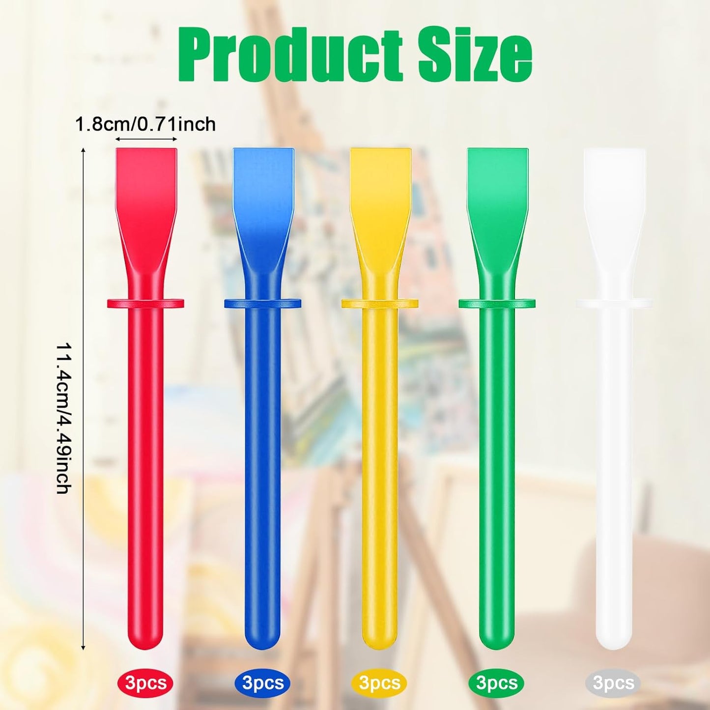 15Pcs Silicone Glue Brush,Reusable Glue Spreader Plastic Spreader Tool Set for DIY Painting Mixing & V1258-DP02-A-498