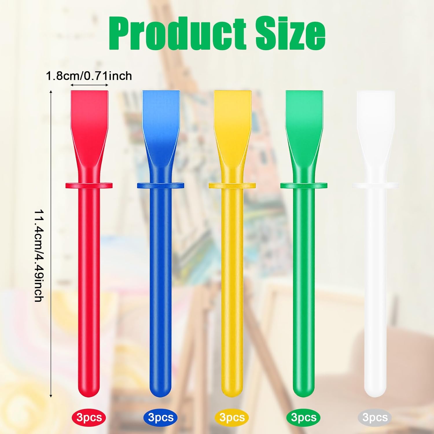 15Pcs Silicone Glue Brush,Reusable Glue Spreader Plastic Spreader Tool Set for DIY Painting Mixing & V1258-DP02-A-498