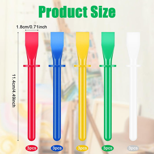 15Pcs Silicone Glue Brush,Reusable Glue Spreader Plastic Spreader Tool Set for DIY Painting Mixing & V1258-DP02-A-498