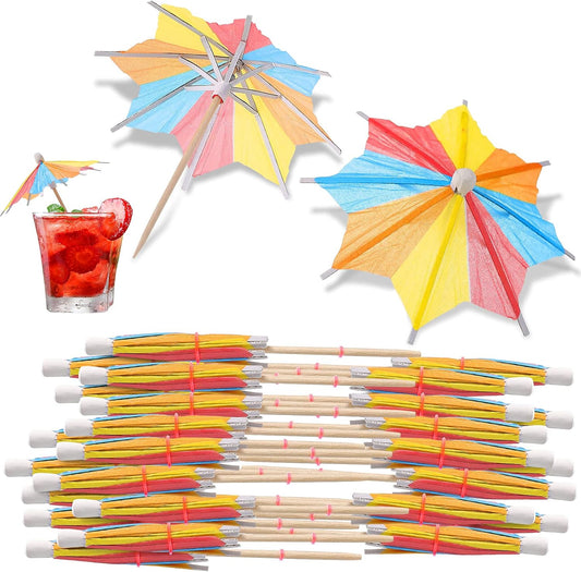 40 Pieces Drink Umbrellas Cocktail Accessories Colorful Tropical Tree Paper Umbrellas Drink Picks Bamboo V1258-DP02-A-50