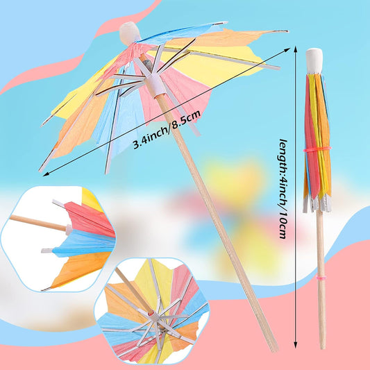 40 Pieces Drink Umbrellas Cocktail Accessories Colorful Tropical Tree Paper Umbrellas Drink Picks Bamboo V1258-DP02-A-50