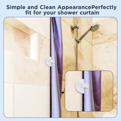 4Pcs Shower Curtain Clips to Wall, Self Stick Shower Clips for Curtain Closer for Avoid Water Splashing V1258-DP02-A-500