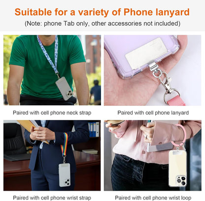 2PCS Rotatable 360 degrees Phone Tether Tab, Stainless Steel Phone Lanyard Tab Rectangle Tether Tabs for Most V1258-DP02-A-502