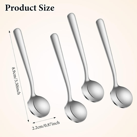 4Pcs Tiny Spoons for Spices, 3.5 Inch Stainless Steel Spice Spoon, Small Spoons for Spice Jars, Mini Metal V1258-DP02-A-504