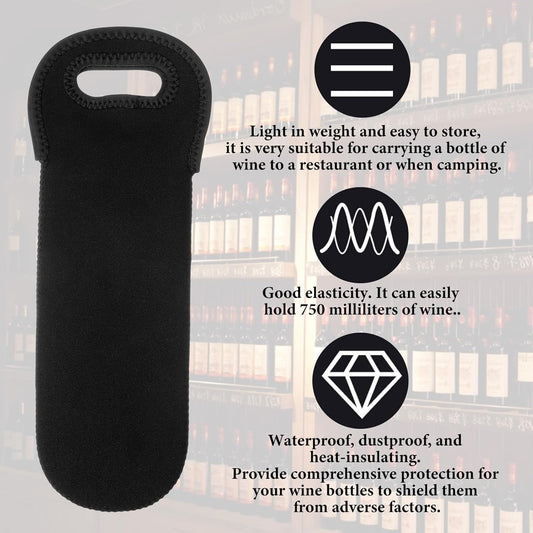 Neoprene Wine Bottle Carrier, Insulated Tote Bag, Protective Champagne & Beer Bottle Holder for Beer Water V1258-DP02-A-506