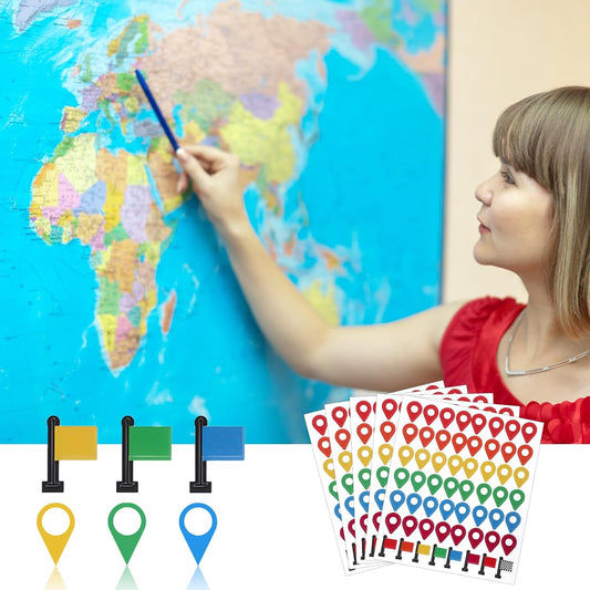 280Pcs Map Location Position Stickers,Self Adhesive Map Markers Indicator Labels Colorful Tracking Stickers V1258-DP02-A-507