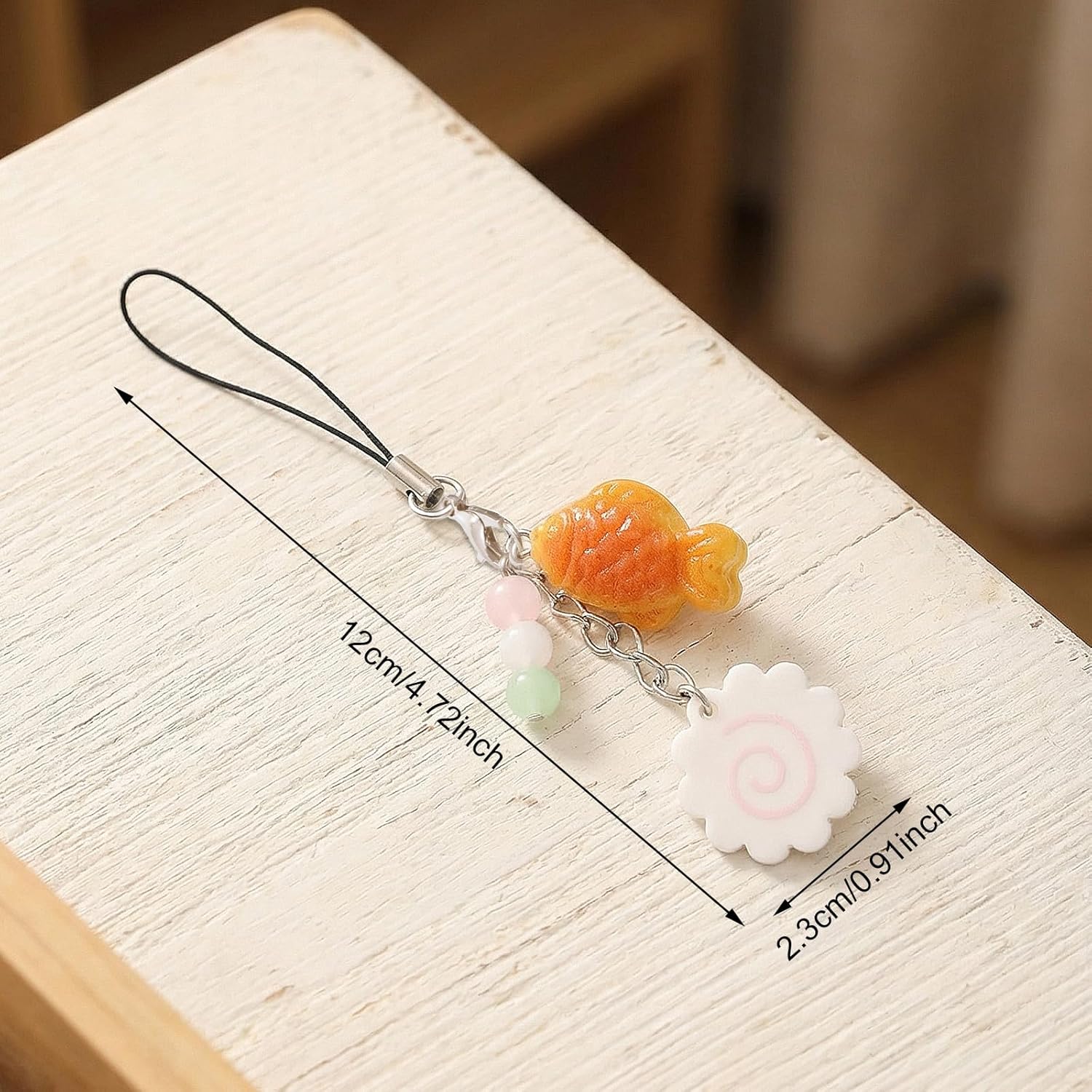 Cute Phone Charms,Cell Phone Strap Charm - Maki Fish Cake Taiyaki Cellphone Charm Strap V1258-DP02-A-508