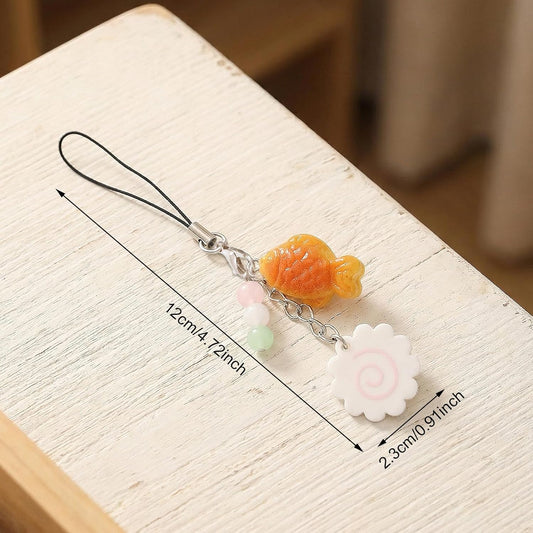 Cute Phone Charms,Cell Phone Strap Charm - Maki Fish Cake Taiyaki Cellphone Charm Strap V1258-DP02-A-508
