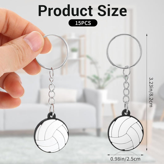 15PCS Volleyball Keychain,Volleyball Key Chains for Team Gifts - Sport Bag Charms,Trinkets Souvenirs for V1258-DP02-A-511
