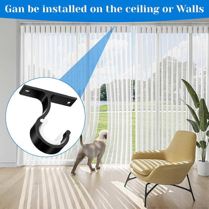 2 Sets Ceiling Curtain Rod Brackets for 1 Inch Rod, Curtain Rod Brackets Holders for Wall & Ceiling Mount V1258-DP02-A-513