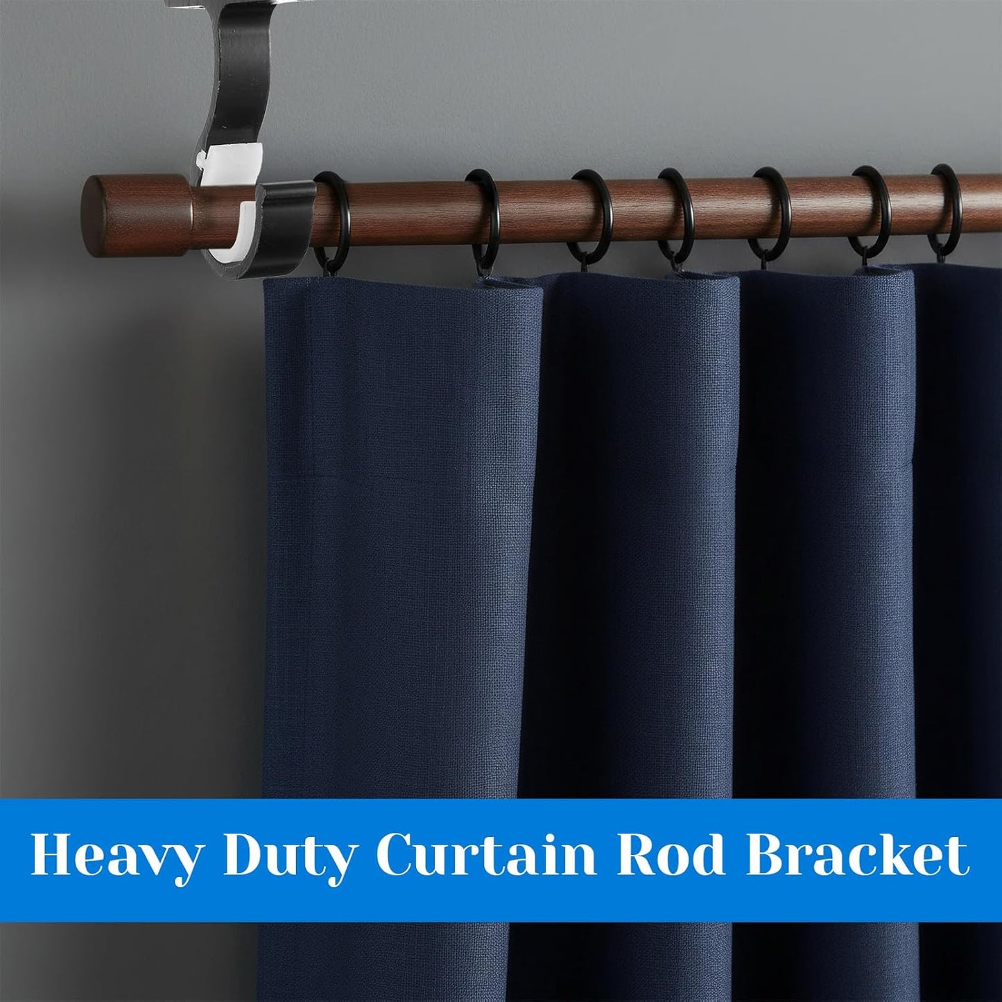 2 Sets Ceiling Curtain Rod Brackets for 1 Inch Rod, Curtain Rod Brackets Holders for Wall & Ceiling Mount V1258-DP02-A-513