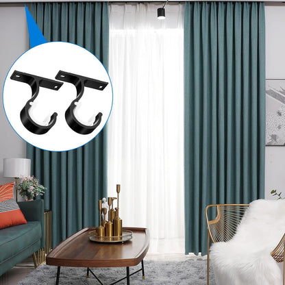 2 Sets Ceiling Curtain Rod Brackets for 1 Inch Rod, Curtain Rod Brackets Holders for Wall & Ceiling Mount V1258-DP02-A-513