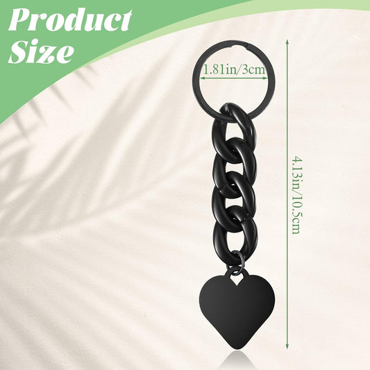 Black Heart Keychain, Goth Heart Bag Charms for Handbags, Love Key Chain Ring Gift for Valentine's Day, V1258-DP02-A-514