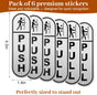 6PCS Push Pull Door Stickers - Shimmeroo Durable Waterproof Strong Adhesive Pull Push Door Sign Stickers for V1258-DP02-A-516