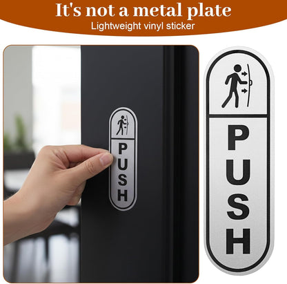 6PCS Push Pull Door Stickers - Shimmeroo Durable Waterproof Strong Adhesive Pull Push Door Sign Stickers for V1258-DP02-A-516