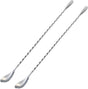 Bar Spoon Cocktail Mixing Stirrers for Drink, Stainless Steel 12 Inches Long Handle, Silver 2 Pieces V1258-DP02-A-52