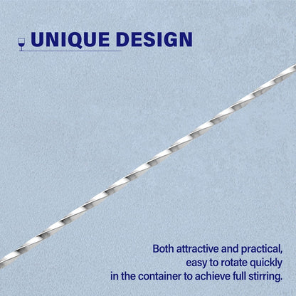 Bar Spoon Cocktail Mixing Stirrers for Drink, Stainless Steel 12 Inches Long Handle, Silver 2 Pieces V1258-DP02-A-52