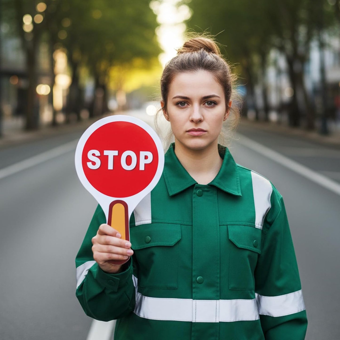 2Pcs Stop and Go Sign with Handle,Mini Stop Sign Double Sided for Guiding Teaching Traffic Safety V1258-DP02-A-523