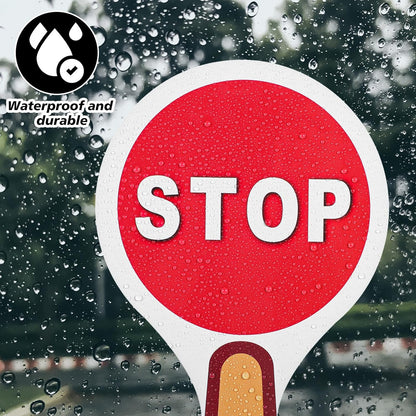 2Pcs Stop and Go Sign with Handle,Mini Stop Sign Double Sided for Guiding Teaching Traffic Safety V1258-DP02-A-523